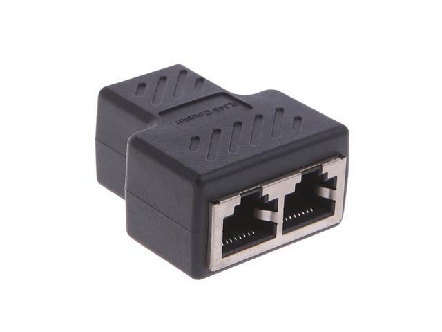 1 To 2 Ways LAN Ethernet Network Cable RJ45 Female Splitter Connector Adapter