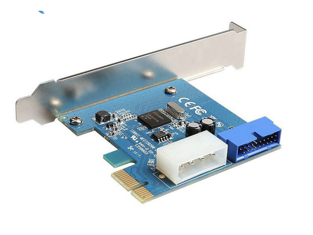 PCI-E PCI Express 1x to USB 3.0 20Pin (19Pin) mainboard converter Interface Expansion Card with 4 pin power connector