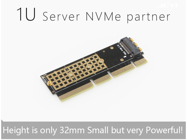 MX16-1U M.2 NVMe SSD NGFF TO PCI-E 3.0 X4 X8 X16 PCI-E GEN3 Adapter M Key interface card Suppor PCI Express 2280 Size m.2 FULL SPEED