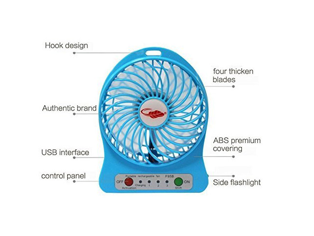 4-inch 3 Speeds Portable Mini USB Fan Electric Powered Rechargeable Desktop Fan Battery/ USB Powered Laptop Cooler Cooling Operated Cool Cooler Fan...