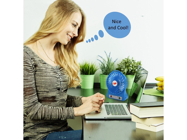 4-inch 3 Speeds Portable Mini USB Fan Electric Powered Rechargeable Desktop Fan Battery/ USB Powered Laptop Cooler Cooling Operated Cool Cooler Fan...