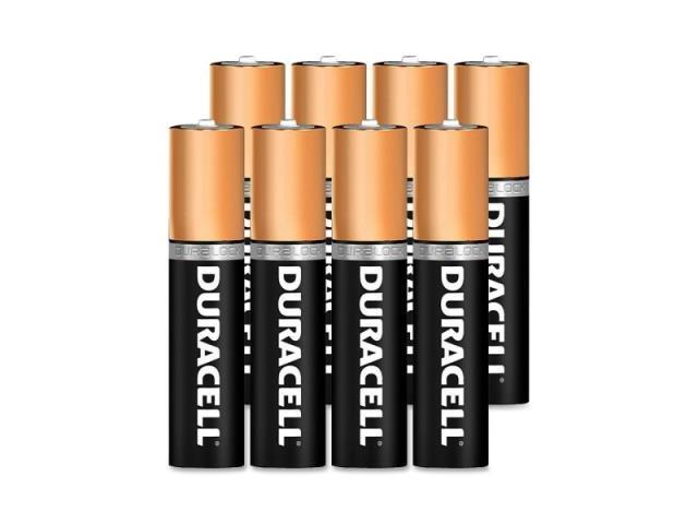 DURACELL MN2400B8Z Duracell CopperTop AAA Alkaline Battery, 8 PK, 1.5VDC