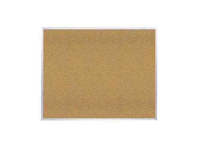 Ghent AK48 Aluminum-Frame Natural Corkboard - 96.5' x 48.5', Tan Surface - Satin Aluminum Frame