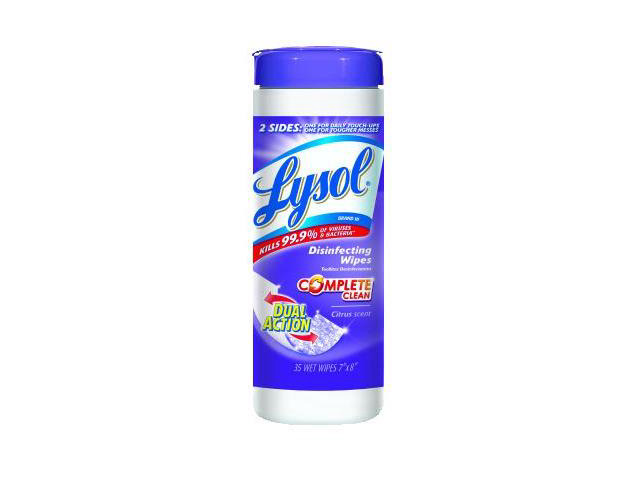 LYSOL Brand LYSOL Dual Action Disinfecting Wipes, 28 ct. Canister REC81143