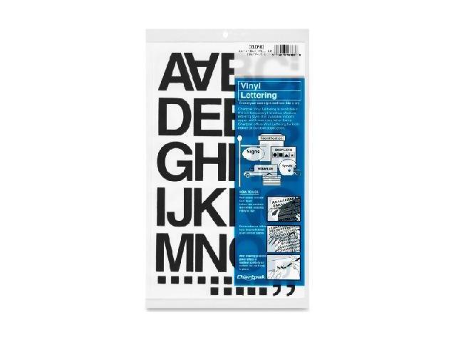 Press-On Vinyl Letters & Numbers, Self Adhesive, Black, 1 1/2'h, 37/Pa