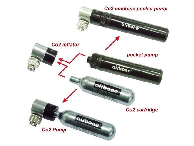 EyezOff Airbone ZT-726 Mini Dual Function Bicycle Pump - Compact Manual Pump + CO2 Inflator (100PSI)