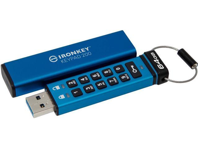 Kingston IronKey Keypad 200 64GB USB 3.2 Gen 1 Type A Flash Drive IKKP200/64GB
