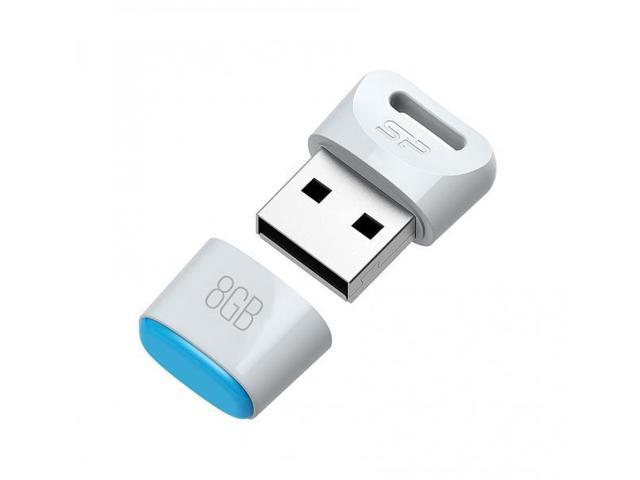 Silicon Power 8GB Silicon Power Touch T06 Compact USB Flash Drive White Model SP008GBUF2T06V1W