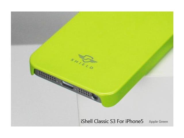 Shield classic iShell Green Snap-On Case + High Quality Screen Protector for iPhone 5 Model CS-APP-iP5-GRN