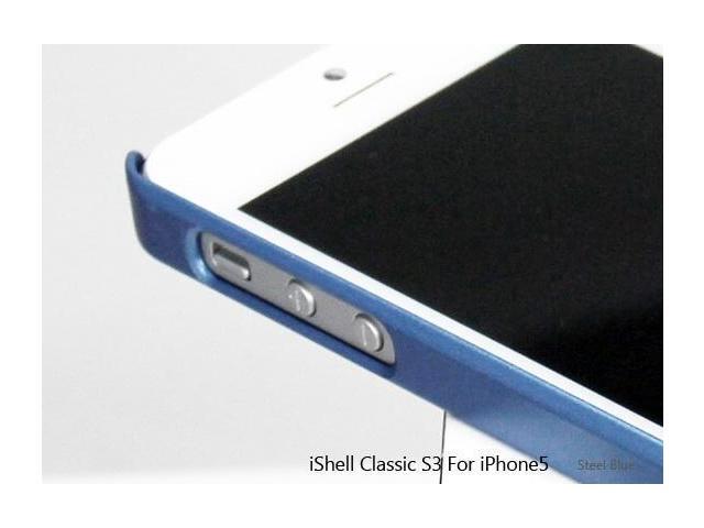 Shield classic iShell Blue Steel Snap-On Case + High Quality Screen Protector for iPhone 5 Model CS-APP-iP5-STBL