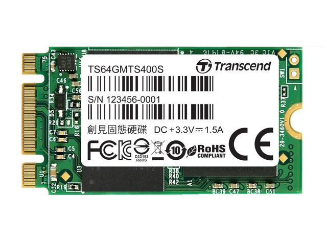 Transcend 64GB M.2 NGFF 2242 42mm SATA III 6Gbps SSD MLC Flash Model TS64GMTS400S