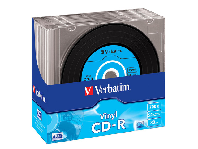 Verbatim 52X CD-R AZO Data 700MB 10-Pack Slim Jewel Case Box