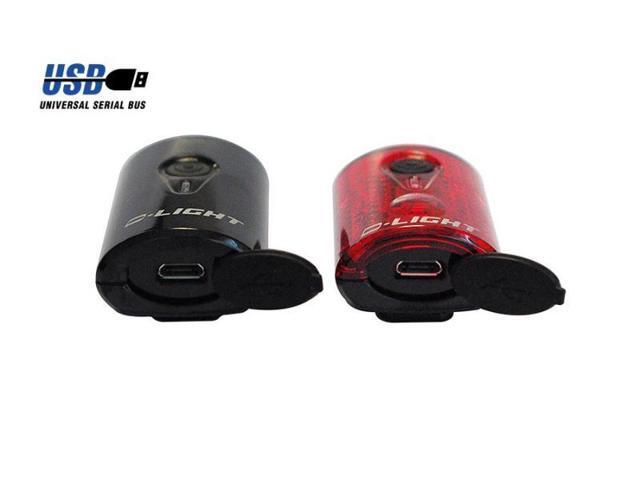 EyezOff USB Rechargeable LED Bicycle Lights Front/Rear Set