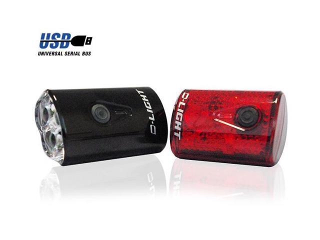 EyezOff USB Rechargeable LED Bicycle Lights Front/Rear Set