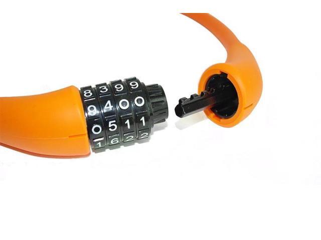 EyezOff EZ866 Bicycle Lock 4-Dial Cable Combination Lock, All-Weather, Orange, 60cm