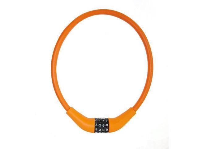 EyezOff EZ866 Bicycle Lock 4-Dial Cable Combination Lock, All-Weather, Orange, 60cm