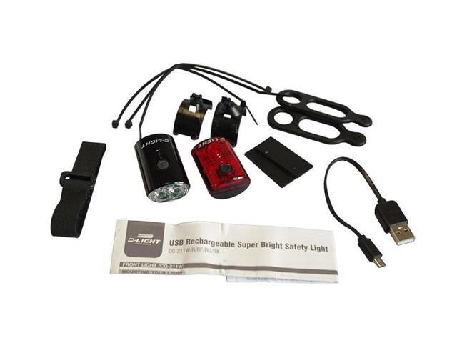 EyezOff USB Rechargeable LED Bicycle Lights Front/Rear Set