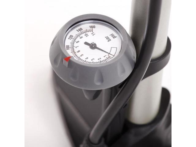 EyezOff EZ55 High Pressure Bike Floor Pump w/ Gauge and Ergonomic 2-tone Handle (Steel Barrel)