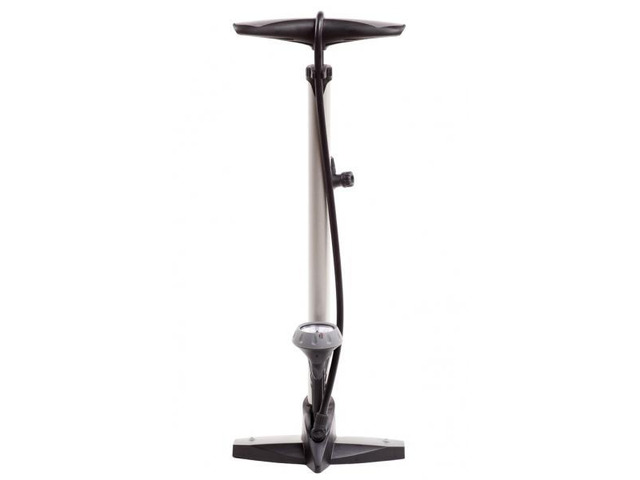 EyezOff EZ55 High Pressure Bike Floor Pump w/ Gauge and Ergonomic 2-tone Handle (Steel Barrel)