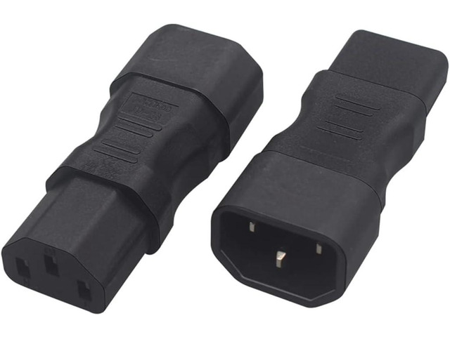 Tekit 2-Pack IEC C14 to C13 Power Converter Travel Plug Adapter, IEC 320 C14 Male Plug to C13 Female Electrical Adapter, 3 Prong adapter C13 to C14...