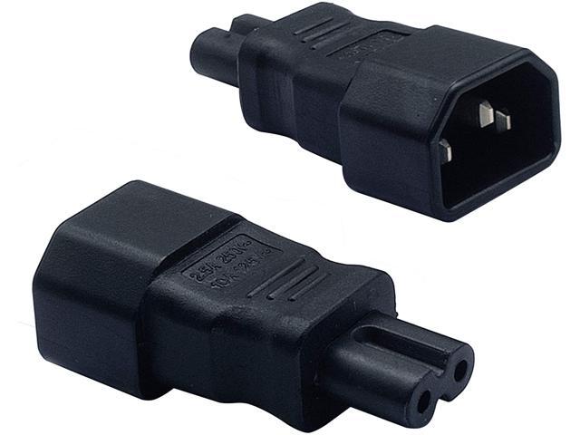 2-Pack IEC320 C14 to C7 Power converter Electrical adapter,IEC 320 C14 Male To C7 Female Travel Plug Adapter IEC Adapter