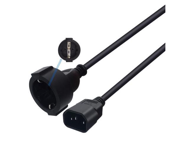 (180cm/6ft) IEC320 C14 Male Plug to European Female Socket Power Cord C14 to EU SCHUKO PDU UPS Cable, IEC 320 C14 to Europe female socket short...
