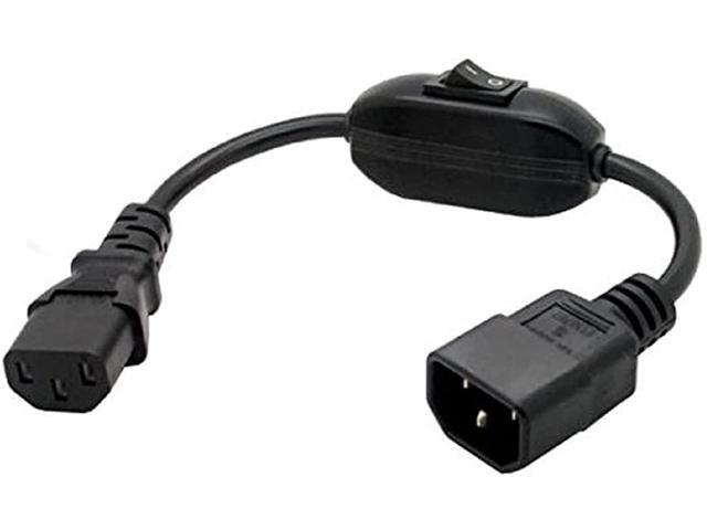 C13 C14 Cable, IEC C14 to C13 Power cord with Switch, IEC 320 C13 to C14 Computer Power Cord with ON/OFF switcher,IEC Power Cable Short Power...