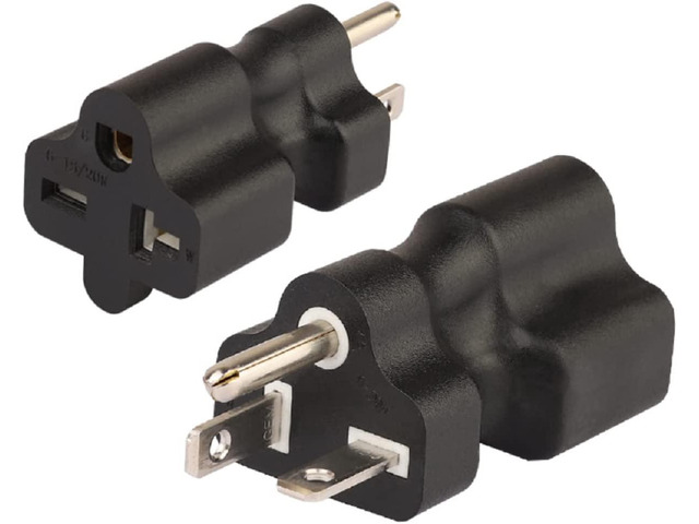 6-20P to 6-15R & 6-20R Power Converter Travel Plug Adapter, Nema 6-20P Male to Nema 6-15/20R Comb Female Electrical Adapters, NEMA Adapter NEMA...