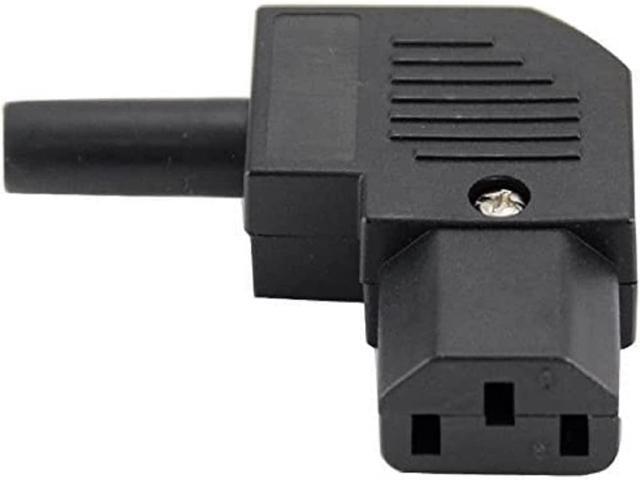 Rewireable IEC C13 Female Inline Right Angle Plug Connector Adapter AC 250V 10A,IEC320 C13 Female Plug Right Angle Side Entry / UPS Audio socket...
