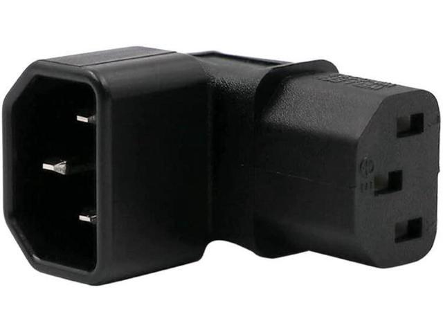 90 Degree Elbow Plug C13 to C14 Power Converter, 90 Degree Angle IEC C14 to C13 Power Adapter Travel Plug Adapter,Right Angled IEC Adapter C13...