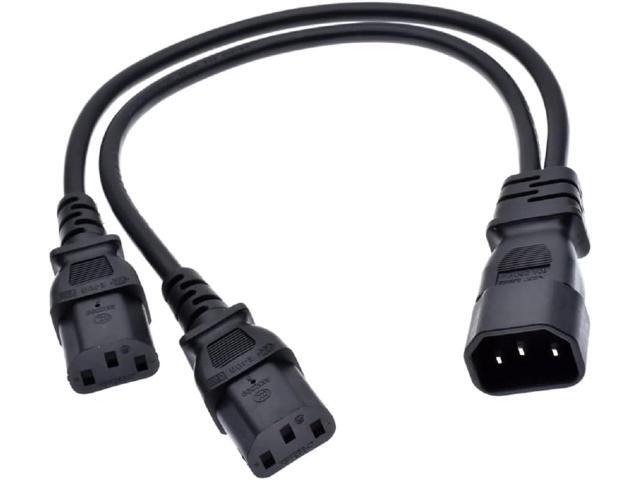 IEC320 C14 to Dual C13 IEC Y Splitter Short Power Cord PC,UPS Server C14 to 2*C13 Female Y Split Multi IEC Cable Dual IEC Double C13 Power...