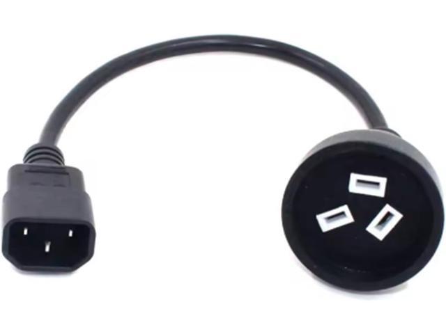 C14 to AU SAA Short Power Cord Plug, Australian/New Zealand/China 3-Prong Female Socket to IEC C14 Computer Power cord PC, 1ft/30cm, 17AWG/H05VV-F...