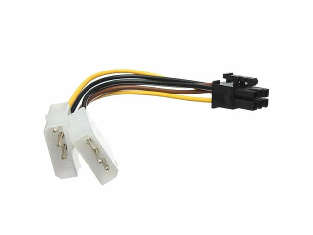 2 X 4-Pin Molex IDE to 6 Pin PCI-E Graphic Card Power Adapter Connector converter Cable,Dual 4 Pin Molex IDE to 6 Pin PCI-E Graphic Card Power Adapter