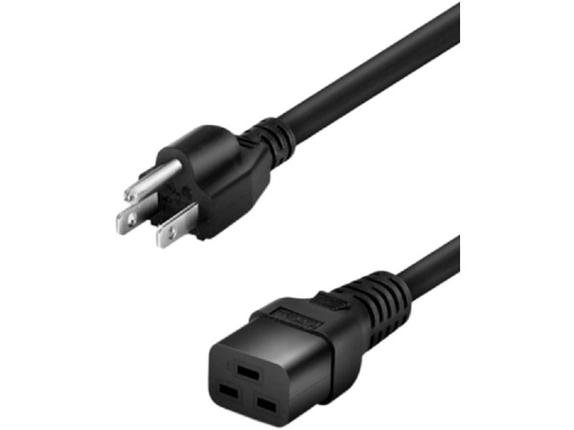 NEMA 5-15P to C19 Long Power Cord Plug, USA 3 Prong to C19 Power Cord, 14AWG, IEC Power...
