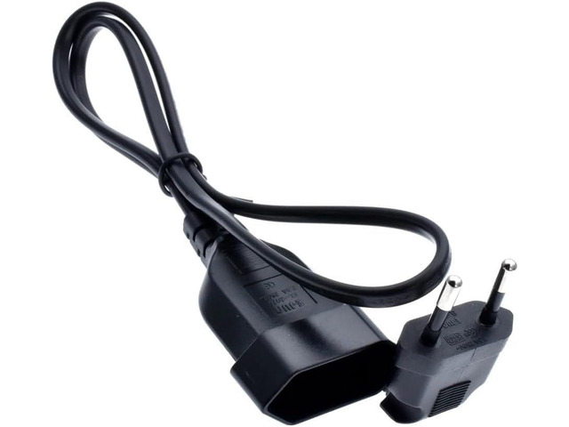 European EU 2 Prong Power Cord 220v Elbow Plug 90 Degree Angle Euro Extension Cord M/F for PC Computer PDU UPS, Right Angle IEC CEE7/16 Extension...