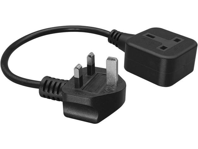 UK British Standard Power Short Extension cord 1 Foot,UK extension cord, UK BS1363 3Pin Male Plug to UK 3Pin Female Socket Power Extension...