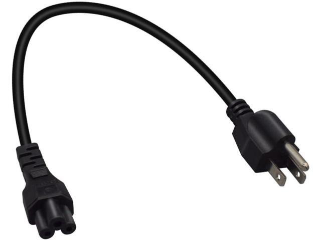 US 3 Prong Mickey Mouse AC Short Power Cord 1 Foot, USA NEMA 5-15P Plug to IEC320 C5 Female Laptop Power Cable, 3-Prong Notebook/Laptop AC Short...