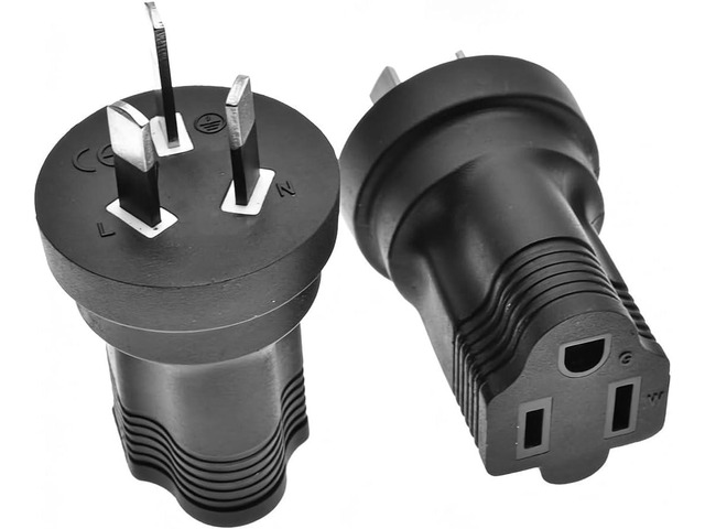 AU US Plug Adapter,USA NEMA 5-15R to Australia /New Zealand AS3112 Three Prong Molded Travel Adapter,Australian Plug Adapter from USA Electrical...