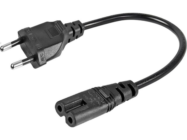 European EU to C7 Short Power Cord 1 Foot,Europe 2 Prong CEE7/16 Standard Plug to Figure 8' IEC C7 Short Power Cable with Euro VDE...