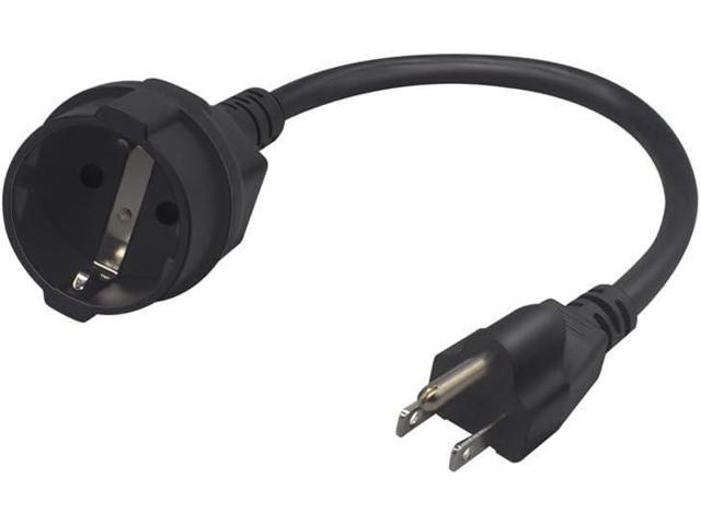 5-15P to Euro CEE7/7 Short Power Cord Plug,Toptekits US 3-Prong NEMA5-15P Standard Plug to CEE 7/7 Schuko European Female Socket Power Cord,EU US...