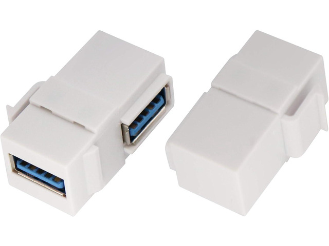 (2 Pack) 90 Degree Right Angled Super Speed USB 3.0 Female to Female F/F Modular Insert...