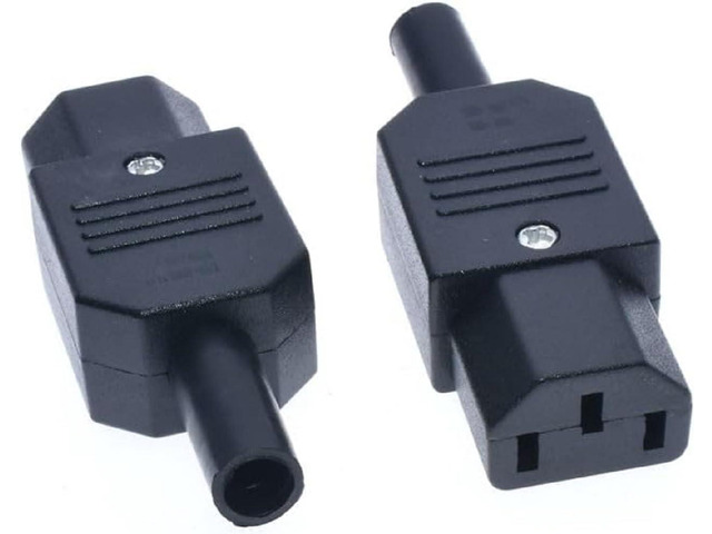 2-Pack IEC C13 Connector,DIY IEC 320 C13 Rewirable Power Plug 3 Prong Adapter Power Converter10A /250V, IEC Power Connector