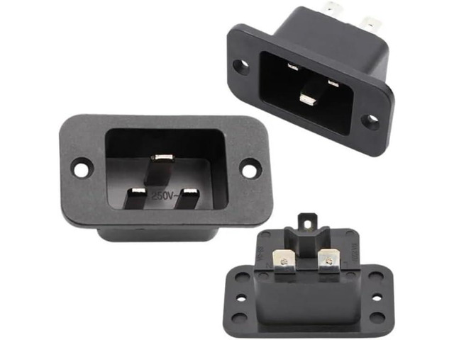 (5 Pack) DIY Rewireable Power Plug C20 Connector with Mounting Holes Adapter,IEC C20 Ma...