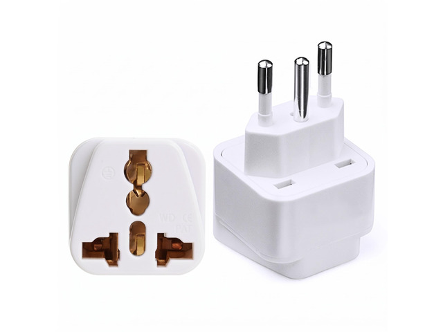 2 Pack White Universal to Brazil Power converter Travel adapter,International to Brazil...