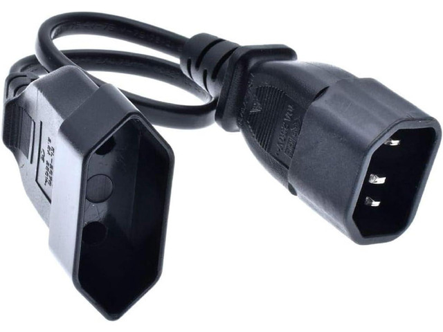 IEC C14 to EU4.0 Short Power Cord Plug, IEC 320 C14 to EU Europe CEE 7/16 2-Pin Female Socket Short Power Cable for UPS PDU,18AWG,1ft/30cm