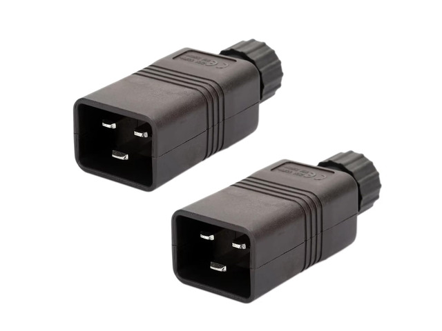 (2 Pack) UPS Power IEC Male C20 Rewirable Power Plug Electrical Adapter, IEC 320 C20 Ma...