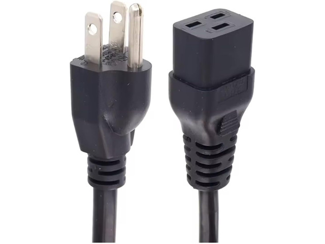 North American Long Power Cord PC, US Standard 3 Prong NEMA 5-15P to C19 Computer Power Cable, 14 Gauge (2.08mm²) Power Cord, 16A, 110-250V,UL...