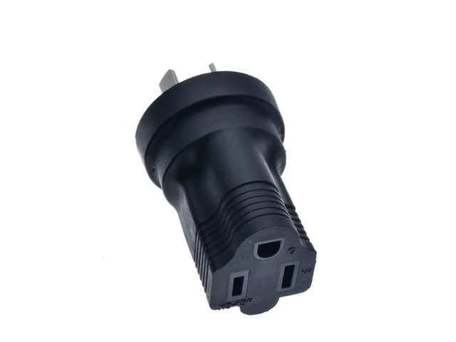 AU US Plug Adapter,USA NEMA 5-15R to Australia /New Zealand AS3112 Three Prong Molded T...