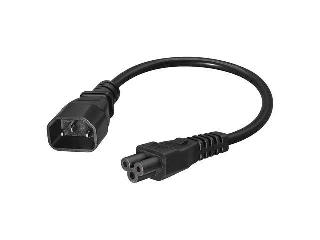 IEC C14 to C5 Short Power Cord 2ft, IEC 320 C14 Male to C5 Female Short Computer Power...