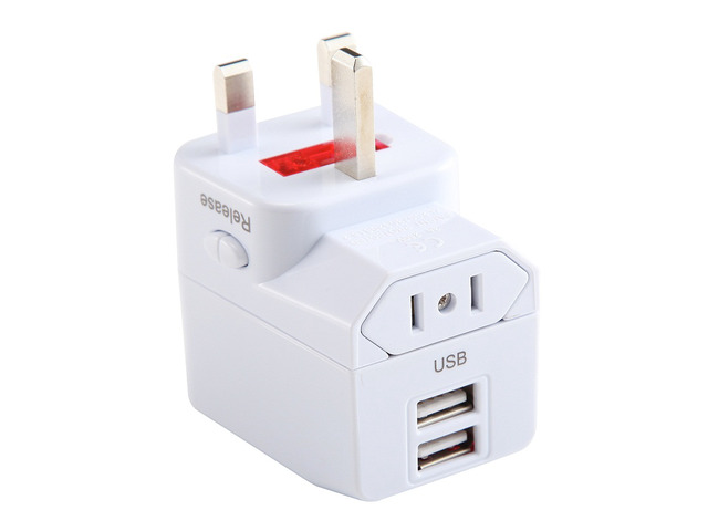 International Travel Plug Adapter, All in one Universal Plug Adapter with 2 USB for Europe, Italy, Ireland, UK, AU, Asia, Over 150 Countries, All...